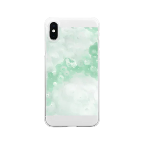 白と緑 Clear Smartphone Case