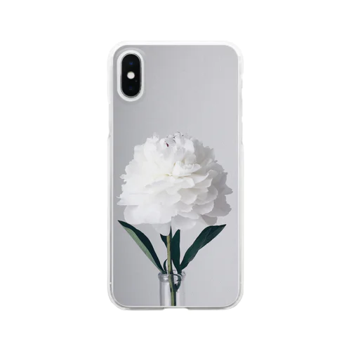 White Peony_2 Clear Smartphone Case