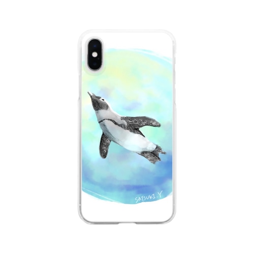 空飛ぶペンギン Clear Smartphone Case
