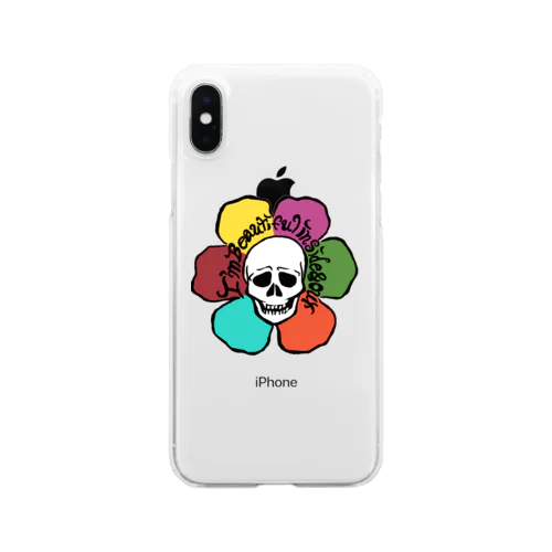 Hippie skull face (normal) Clear Smartphone Case