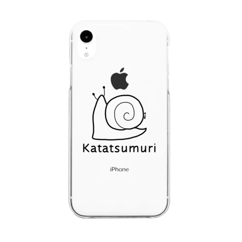 Katatsumuri (カタツムリ) 黒デザイン Clear Smartphone Case