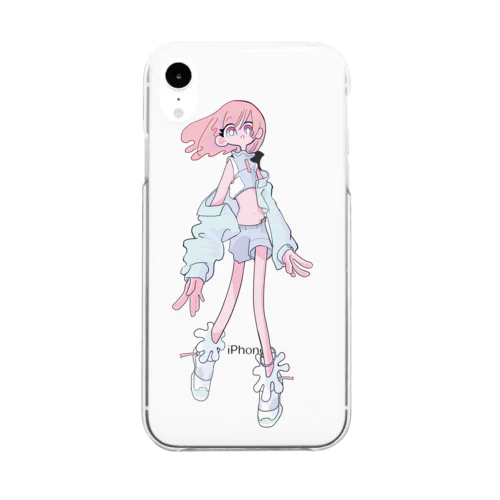 ピンクふわふわ Clear Smartphone Case