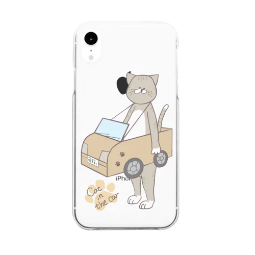 Cat in the car Clear Smartphone Case