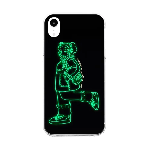 neon girl Clear Smartphone Case