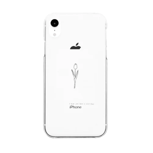 線画チューリップ Message Clear Smartphone Case