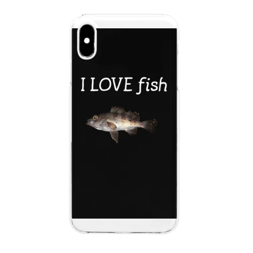 I LOVE fish クリアスマホケース