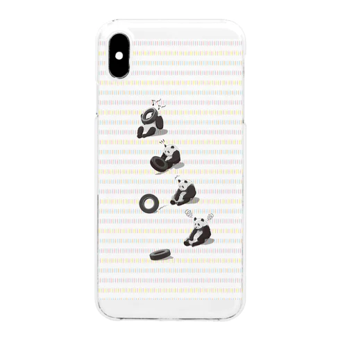 タイヤ大好きパンダ（white+dot） Clear Smartphone Case