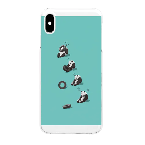 タイヤ大好きパンダ（green） Clear Smartphone Case