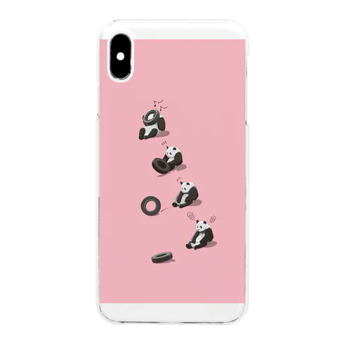 タイヤ大好きパンダ（pink） Clear Smartphone Case