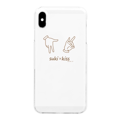好き/キス（モノクロ） Clear Smartphone Case
