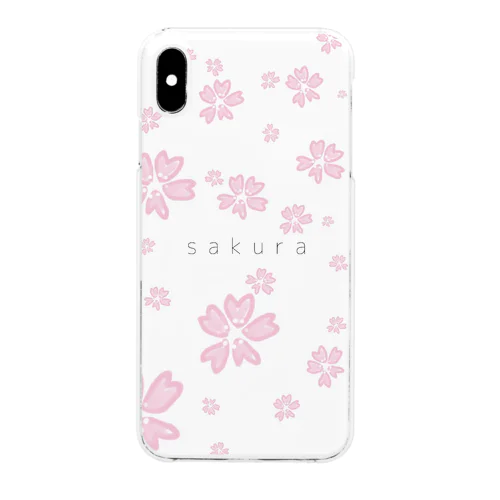 ふわふわ桜のiPhoneケース クリアスマホケース