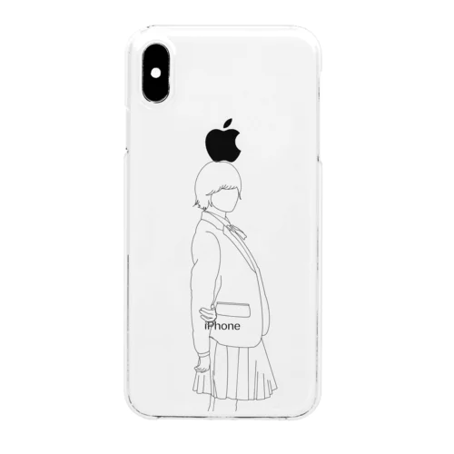 女の子 制服 ワンポイント Clear Smartphone Case