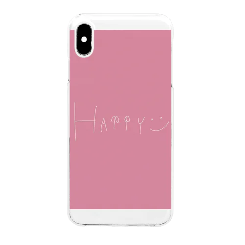 happy ピンク Clear Smartphone Case