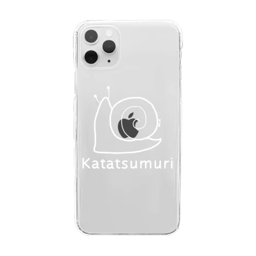 Katatsumuri (カタツムリ) 白デザイン Clear Smartphone Case