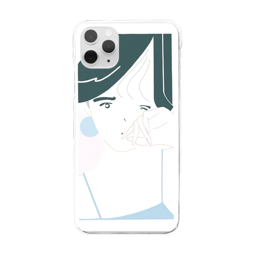 in the pool girl Clear Smartphone Case