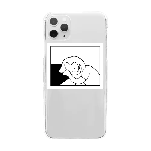 sleeping on the table Clear Smartphone Case