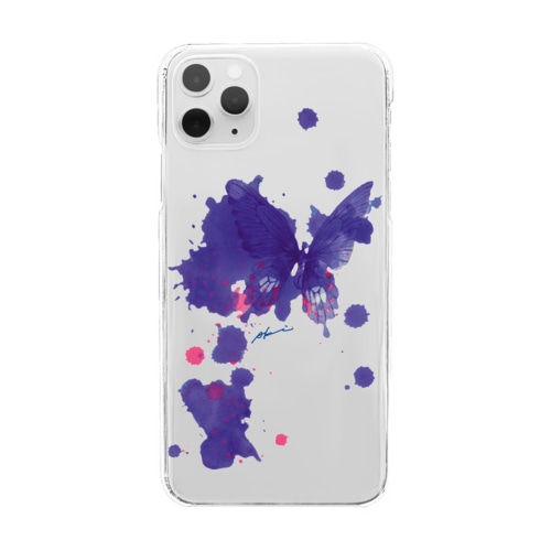 これから出逢う紫の蝶 Clear Smartphone Case