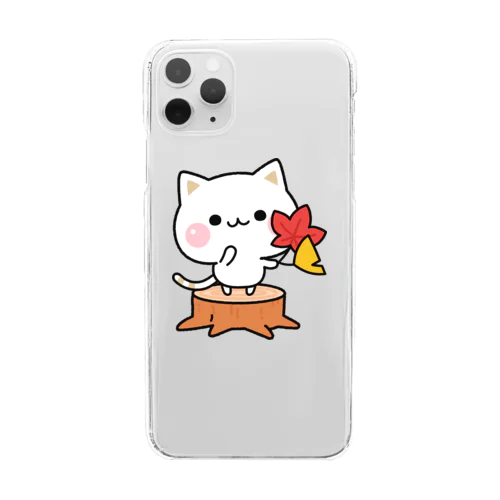 気づかいのできるネコ　紅葉ver. Clear Smartphone Case