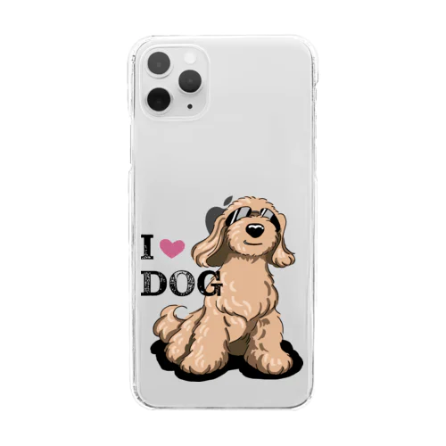 I LOVE DOG茶色のイケワン Clear Smartphone Case