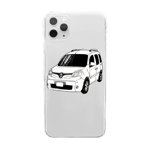 フレンチなクルマ（モノクロ） Clear Smartphone Case