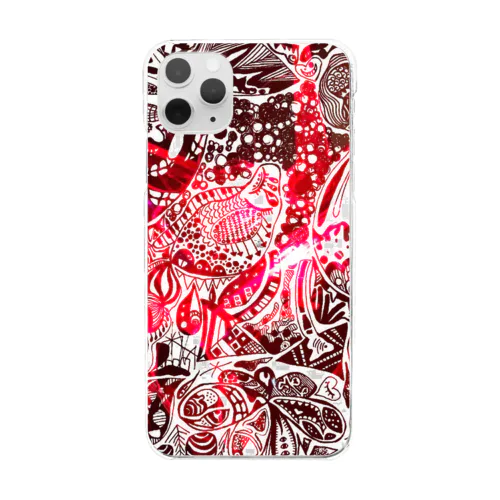 紅の細密　スマホケース Clear Smartphone Case