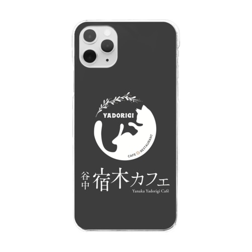 宿木スマホケース〈ダークグレーxロゴ〉 Clear Smartphone Case