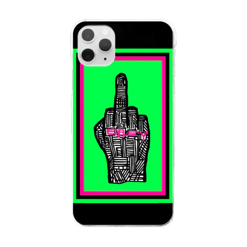 PUNX in doorS ファック”EASY”ロゴ iPhoneカバー Clear Smartphone Case