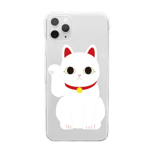 ねんねこまねき Clear Smartphone Case