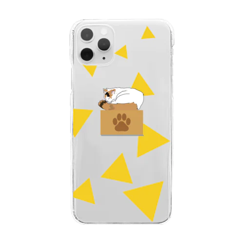 おひるねこ　黄色 Clear Smartphone Case