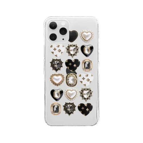 《Favorite Heart parts♡》《BLACK》 Clear Smartphone Case