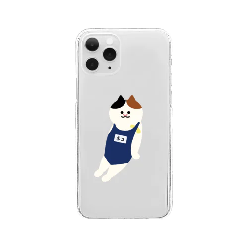 スクール水着のねこ Clear Smartphone Case