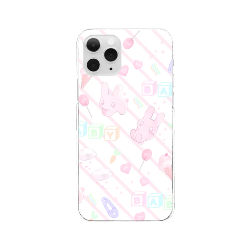 ウサギ・パターン・ファンシー(☆) Clear Smartphone Case