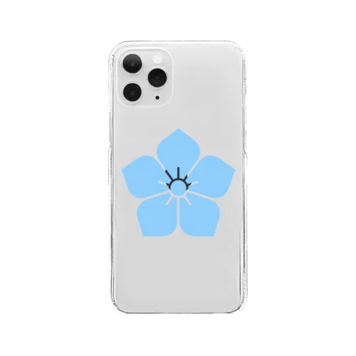 明智光秀（水色桔梗紋） Clear Smartphone Case