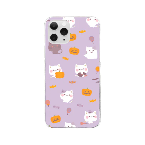 気づかいのできるネコ　ハロウィンver. Clear Smartphone Case