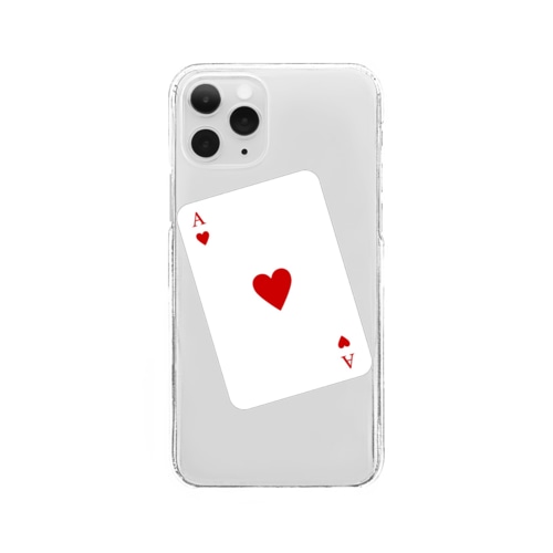 ハートのエースなトランプ Clear Smartphone Case