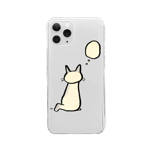 シロ猫 Clear Smartphone Case