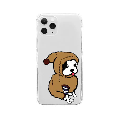 モコモコボストンテリアのごま坊君 Clear Smartphone Case