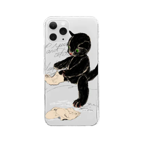 くつしたねこ Clear Smartphone Case