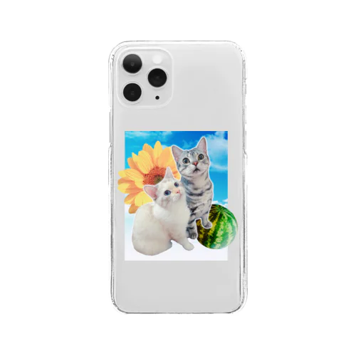 サマーにゃんず Clear Smartphone Case