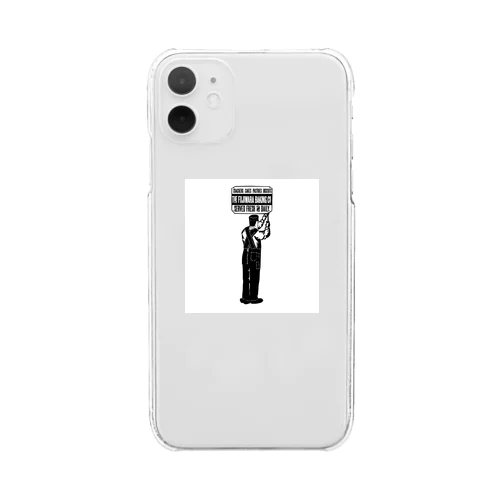 オーバーオールオジさん Clear Smartphone Case