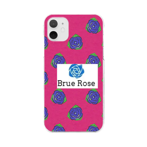 Brue Rose ビビッドピンク  Clear Smartphone Case