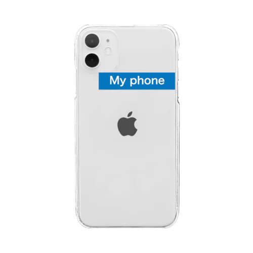 テプラ風③｢My phone｣ Clear Smartphone Case