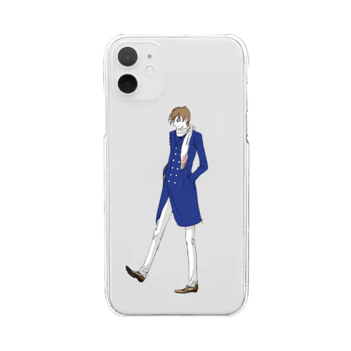 春コート_ブルー Clear Smartphone Case