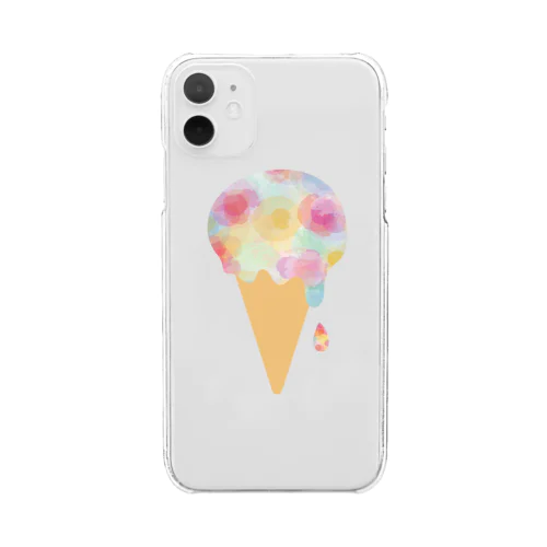 水彩混色「ice cream」 Clear Smartphone Case