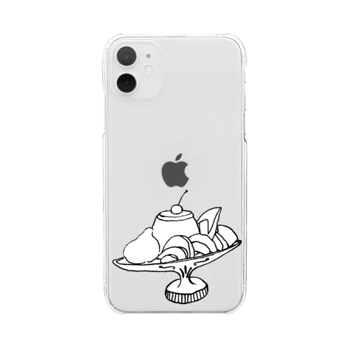 プリン・ア・ラ・モード　モノクロ Clear Smartphone Case