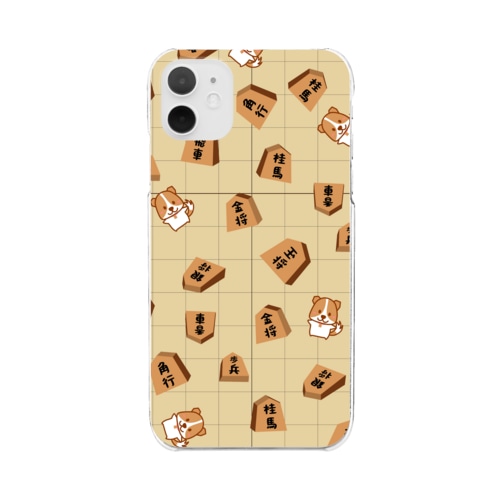 将棋駒＆こまわんモチーフ Clear Smartphone Case