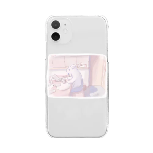 テレワーク Clear Smartphone Case