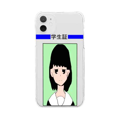 学生証（目が半開き） Clear Smartphone Case