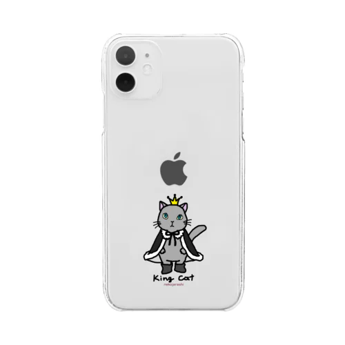 ねこの王様＊黒 Clear Smartphone Case