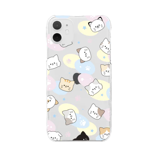 いろんなにゃんこ Clear Smartphone Case